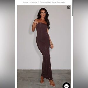 XS Platinum Maxi Dress in Chocolate 🤎